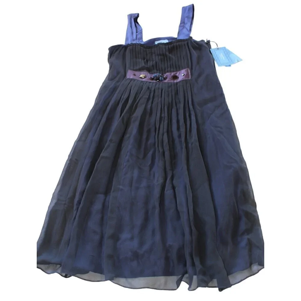 NWT Vera Wang 100% silk purple Mini dress rhinestones Size 8 cocktail